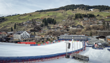 A ski hill in Austria during what is supposed to be peak ski season.